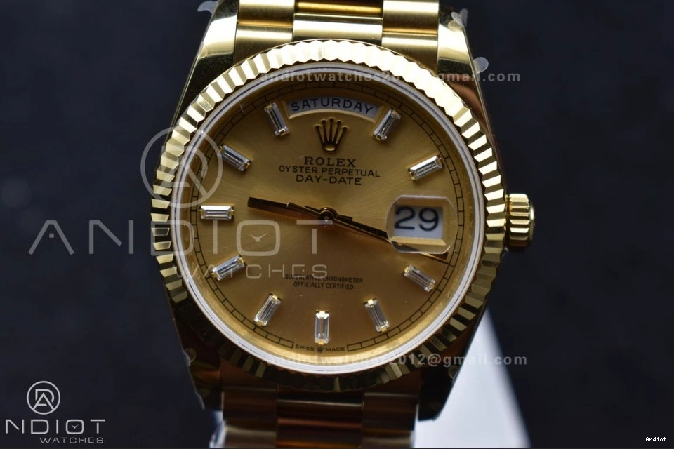 President Best vr3255 V5 on Stick Diamond 904L Gold 36 QF (Gain Dial Steel Weight) Bracelet with Edition DayDate YG 0211